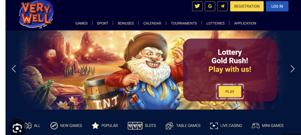Image of a type of gameplay on Very Well Casino website